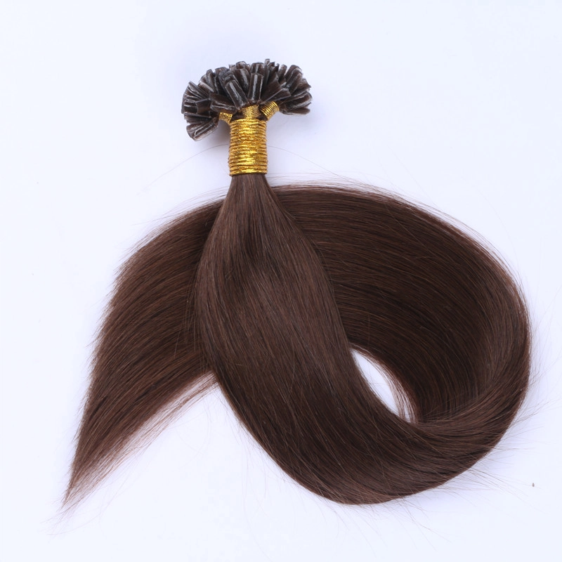 Medium brown u tips real human hair U tip keratin hair extension wholesale HJ 038